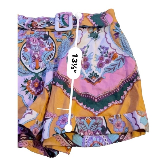 Fun vacation shorts from Paris! Bright colors built in build. Linen material - Picture 6 of 9